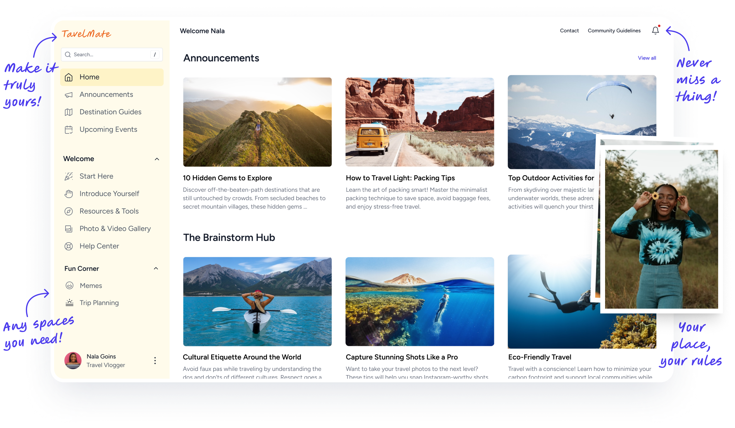 Homepage Creators and Influencer using SureDash
